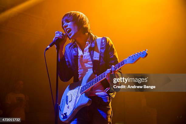 Ryan Jarman of The Cribs performs on stage at Town Hall for Live At Leeds on May 2, 2015 in Leeds, United Kingdom