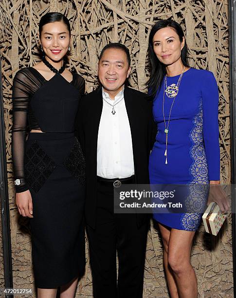 Model Liu Wen Co-founder and Creative Director of Qeelin Dennis Chan and Wendi Murdoch attend Liu Wen, Wendi Murdoch, Laurent Claquin x Qeelin Host A...
