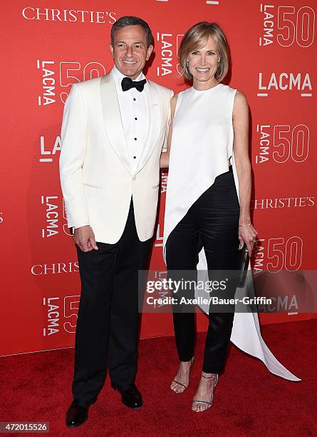 The Walt Disney Company Chairman and CEO Robert Iger and journalist Willow Bay arrive at LACMA's 50th Anniversary Gala at LACMA on April 18, 2015 in...
