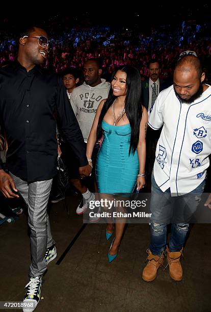 Singer Nicki Minaj walks ringside at "Mayweather VS Pacquiao" presented by SHOWTIME PPV And HBO PPV at MGM Grand Garden Arena on May 2, 2015 in Las...