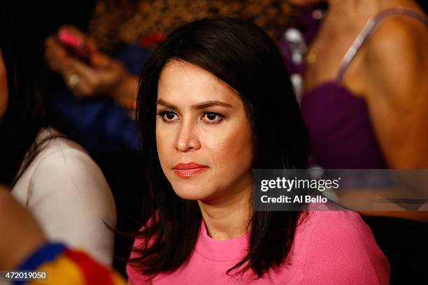 Jinkee Pacquiao wife of Manny Pacquiao attends the welterweight unification championship bout on May 2, 2015 at MGM Grand Garden Arena in Las Vegas,...