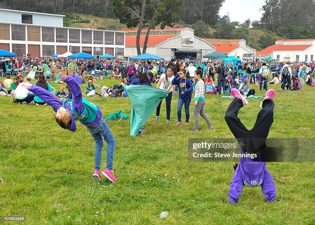 Girl Scouts Of The USA And National Park Service Host A Girl Scout Bridging Ceremony At The Golden Gate Bridge