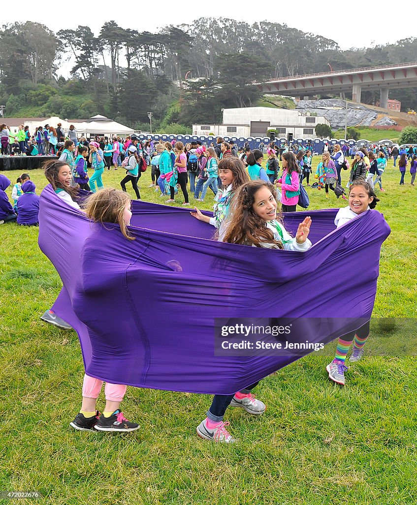 Girl Scouts Of The USA And National Park Service Host A Girl Scout Bridging Ceremony At The Golden Gate Bridge