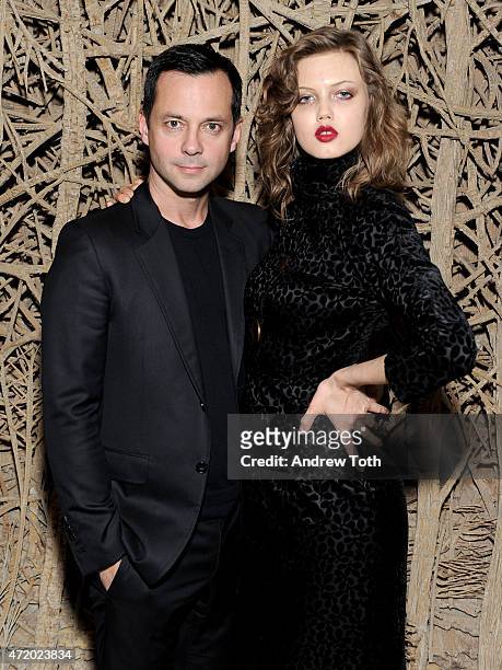 Head of Kering Americas Laurent Claquin and model Lindsey Wixson attend Liu Wen, Wendi Murdoch, Laurent Claquin x Qeelin Host A Private Cocktail...