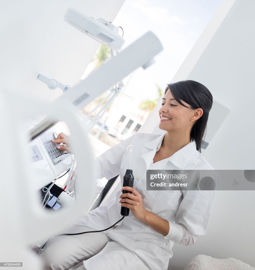 Woman working at a spa