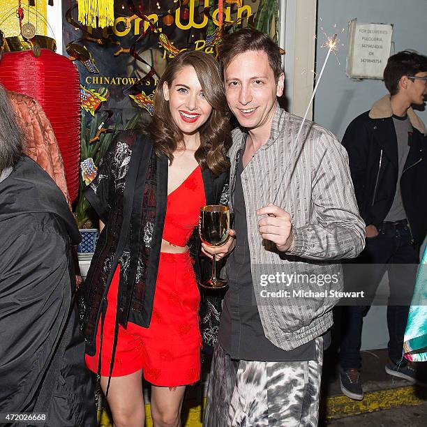 Actress Alison Brie attends the Vogue.com Dim Sum Pajama Party at Nom Wah Tea Parlor on May 2, 2015 in New York City.