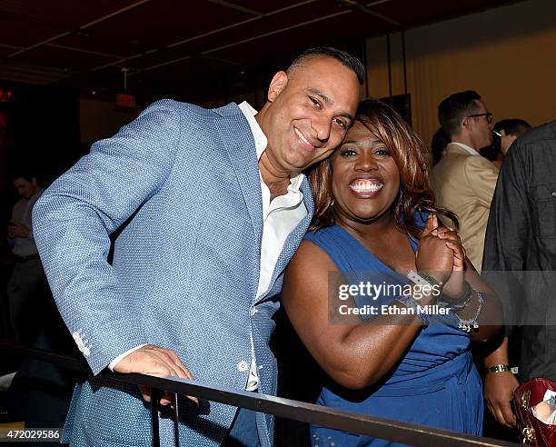 Comedians Russell Peters and Sheryl Underwood attend the SHOWTIME And HBO VIP Pre-Fight Party for "Mayweather VS Pacquiao" at MGM Grand Hotel &...