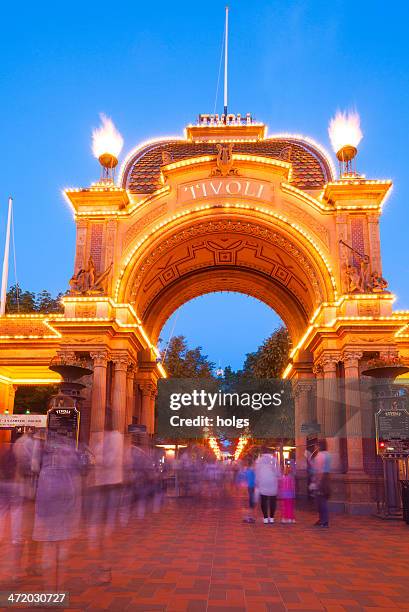 tivoli gardens, copenhagen, denmark - copenhagen tivoli stock pictures, royalty-free photos & images