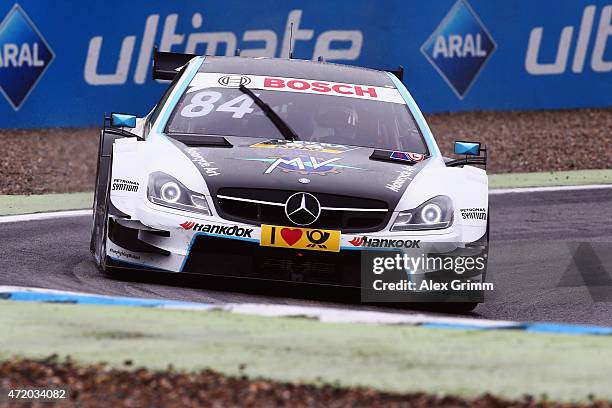 Maximilian Goetz of Germany and Mercedes Mücke Motorsport drives during the warm up prior to the second race of the DTM 2015 German Touring Car...