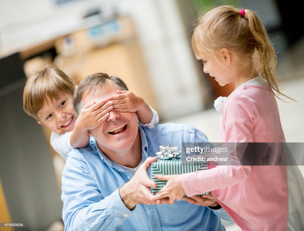 Children celebrating Father's Day