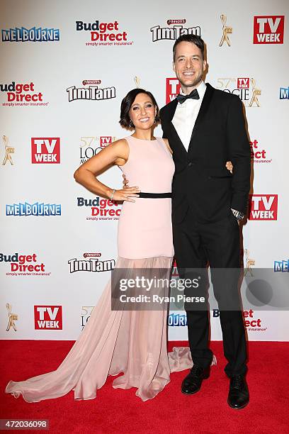 Zoe Foster and Hamish Blake arrive at the 57th Annual Logie Awards at Crown Palladium on May 3, 2015 in Melbourne, Australia.