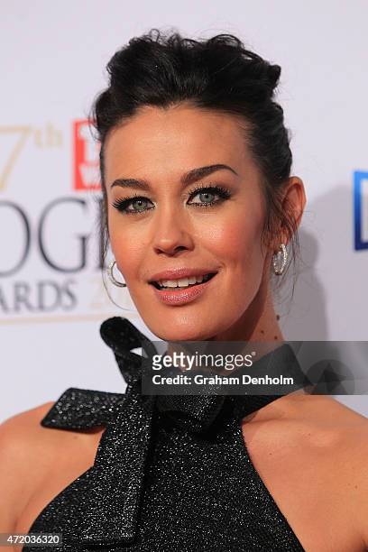 Megan Gale arrives at the 57th Annual Logie Awards at Crown Palladium on May 3, 2015 in Melbourne, Australia.