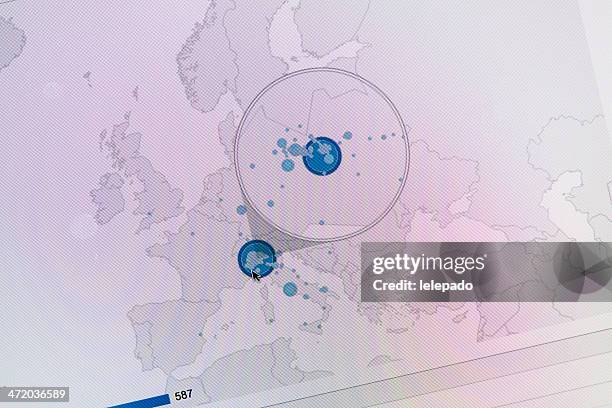 website analytics europe geomap statistics - webmaster stock pictures, royalty-free photos & images