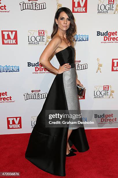 Michala Banas arrives at the 57th Annual Logie Awards at Crown Palladium on May 3, 2015 in Melbourne, Australia.
