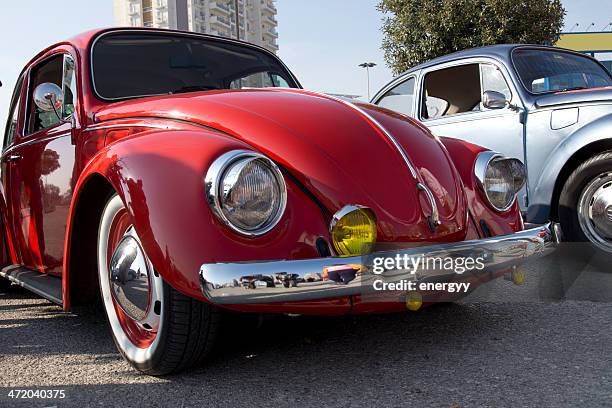 classic volkswagen beetles - vw beetle stock pictures, royalty-free photos & images