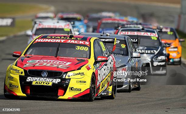 Tim Slade drives the Supercheap Auto Racing Commodore VF in race 9 during the V8 Supercars - Perth Supersprint at Barbagallo Raceway on May 3, 2015...