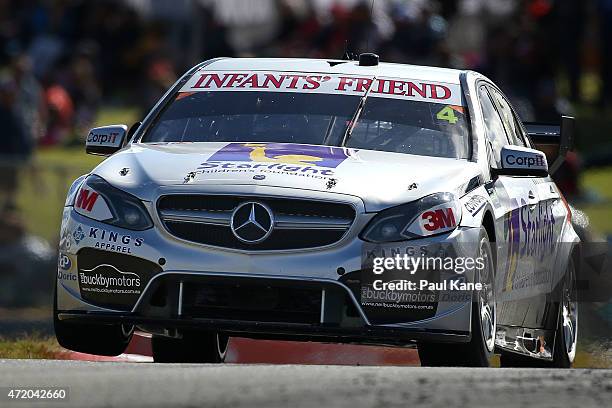 Ash Walsh drives the Erebus Motorsport V8 Mercedes-Benz E63 in the practice session before race 9 during the V8 Supercars - Perth Supersprint at...