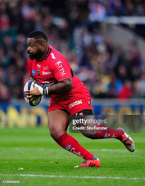 Toulon player Mathieu Bastareaud in action during the European Rugby Champions Cup Final between ASM Clermont Auvergne and RC Toulon at Twickenham...