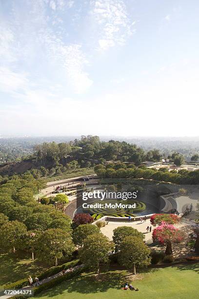 j. paul getty museum central garden - j paul getty museum stock pictures, royalty-free photos & images