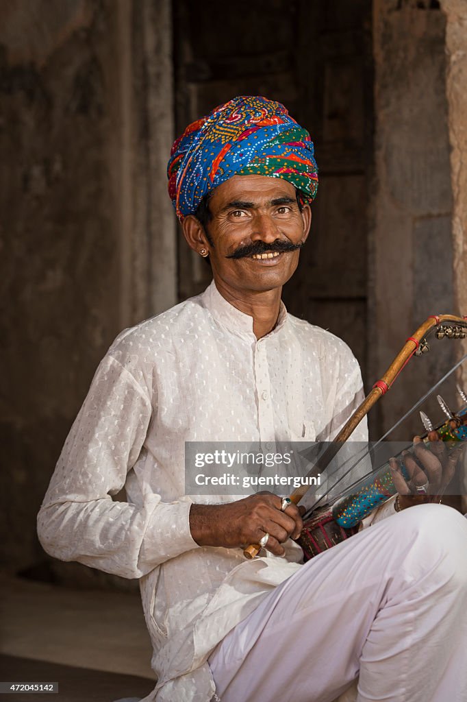 Traditional musician from Rajasthan, India