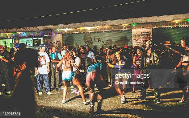 street party in ghetto. - jamaica people stock pictures, royalty-free photos & images