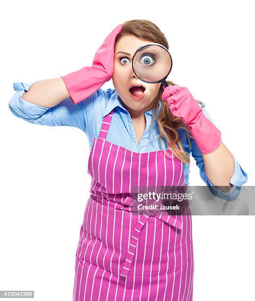 watch out, germs! - apron gloves stock pictures, royalty-free photos & images