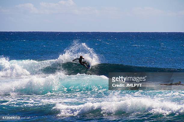 surfing, indian ocean, reunion island, france. - la reunion stock pictures, royalty-free photos & images