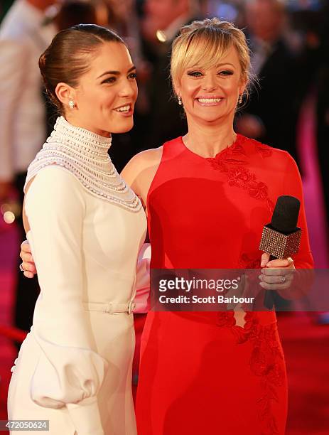 Olympia Valance and Shelley Craft talk at the 57th Annual Logie Awards at Crown Palladium on May 3, 2015 in Melbourne, Australia.