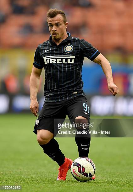 Xherdan Shaqiri of FC Internazionale in action during the Serie A match between FC Internazionale Milano and AC Chievo Verona at Stadio Giuseppe...