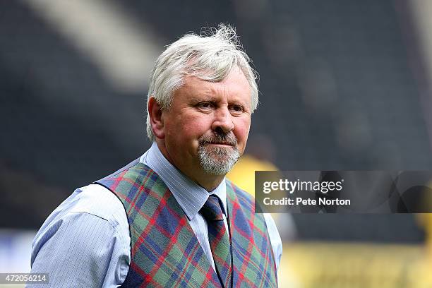 Yeovil Town manager Paul Sturrock looks on prior to the Sky Bet League One match between MK Dons and Yeovil Town at Stadium mk on May 3, 2015 in...