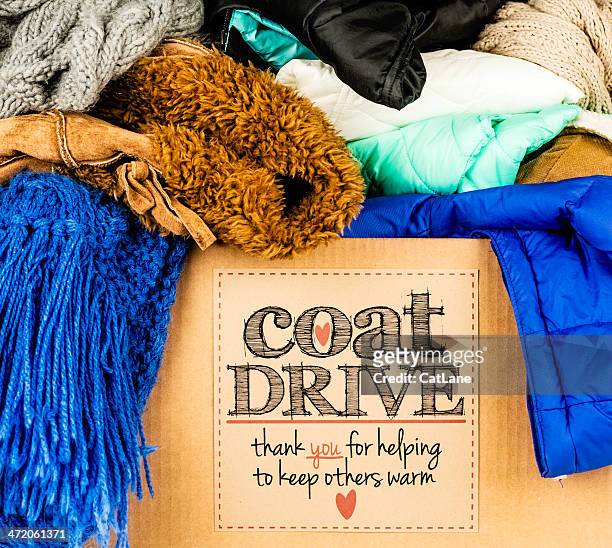 coat drive promotion - motivation stock pictures, royalty-free photos & images