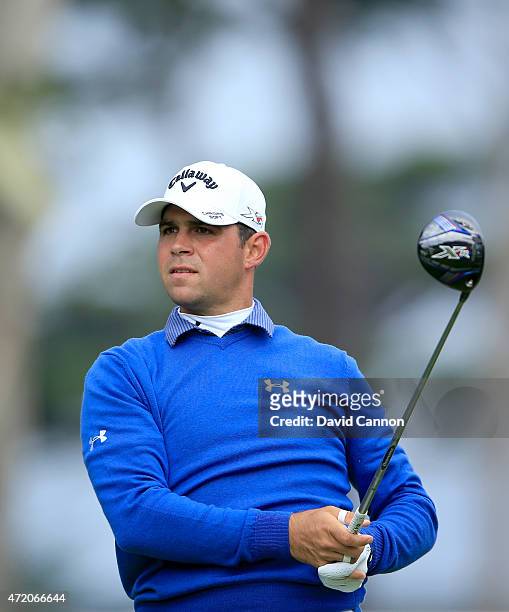 Gary Woodland of the USA plays his tee shot on the par 4, 16th hole during his semi final match in the World Golf Championships Cadillac Match Play...