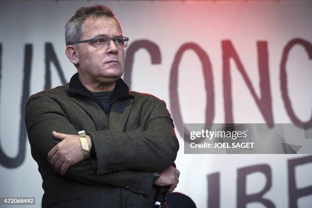 French journalist Didier Francois attends the World Press Freedom Day and the celebration of the 30th anniversary of "Reporters sans frontieres" on...