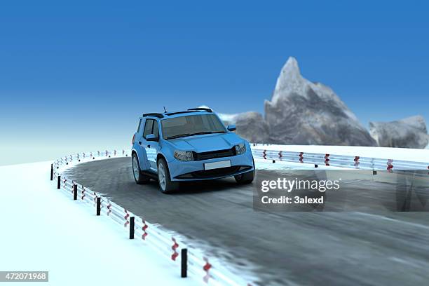 suv on road - generic location stock pictures, royalty-free photos & images