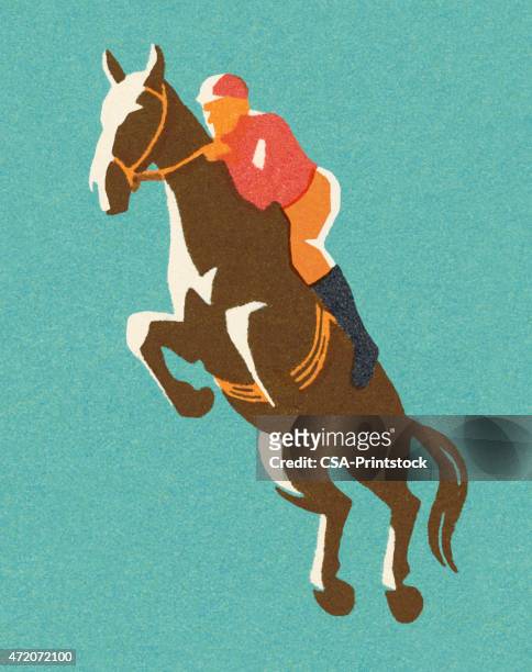horse racer - jockey stock-grafiken, -clipart, -cartoons und -symbole