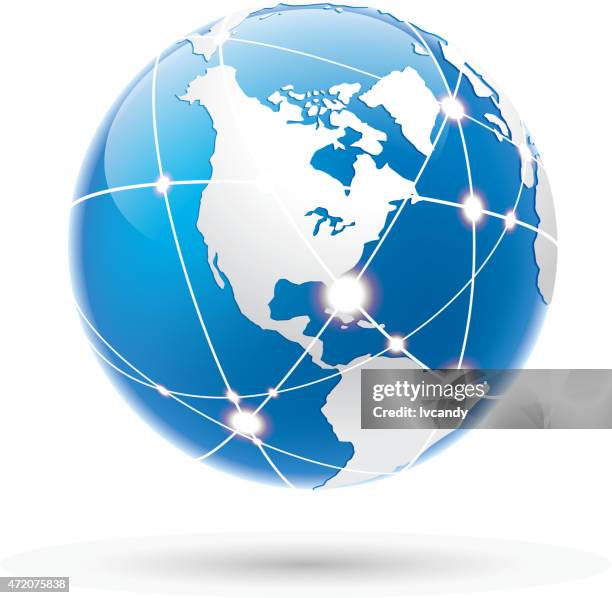 global connection - globe network stock illustrations