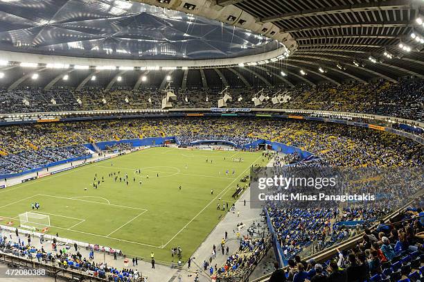 General view of the Olympic Stadium prior to the 2nd Leg of the CONCACAF Champions League Final between the Montreal Impact and Club America at...