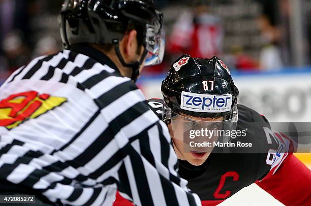 Sidney Crosby of Canada skates against Germany during the IIHF World Championship group A match between Canada and Germany on May 3, 2015 in Prague,...