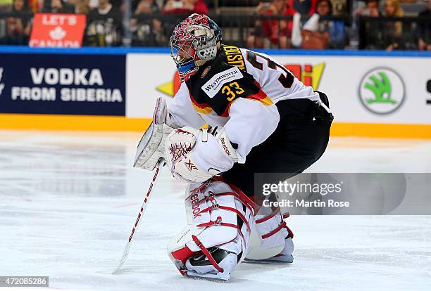 Danny aus den Birken looks on during the IIHF World Championship group A match between Canada and Germany on May 3, 2015 in Prague, Czech Republic.