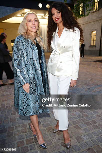 Franca Sozzani and Afef Jnifen attend the Fondazione Prada Opening on May 3, 2015 in Milan, Italy.