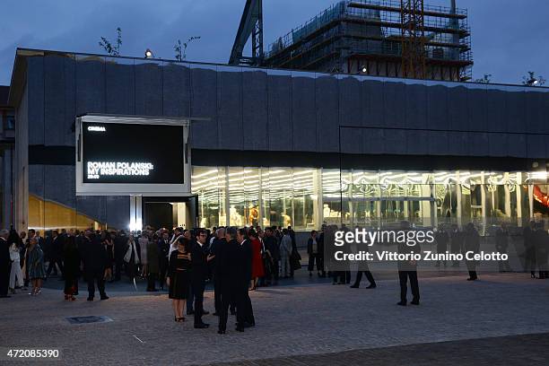 Atmosphere during the Fondazione Prada Opening on May 3, 2015 in Milan, Italy.
