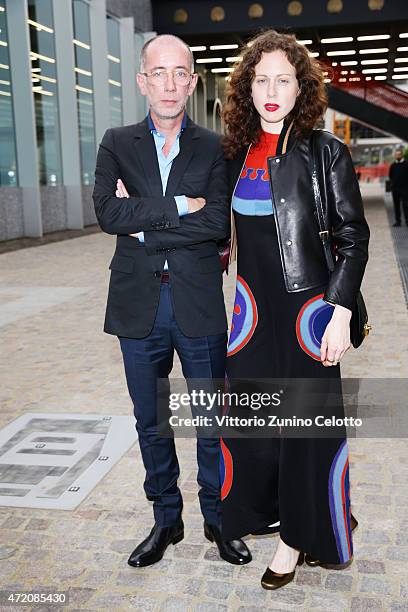 Caster Holler and Naomi Itkes attend the Fondazione Prada Opening on May 3, 2015 in Milan, Italy.