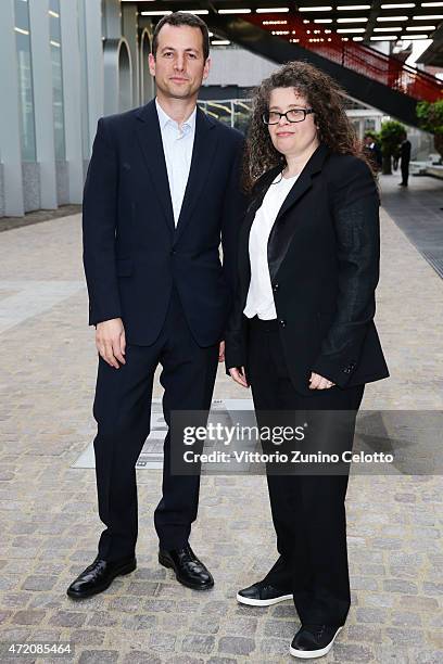 Matthew Slotover and Amanda Sharp attend the Fondazione Prada Opening on May 3, 2015 in Milan, Italy.