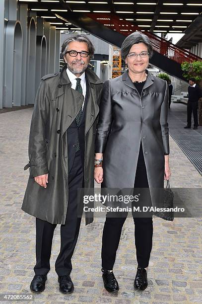 Ada Lucia De Cesaris and guest attend the Fondazione Prada Opening on May 3, 2015 in Milan, Italy.