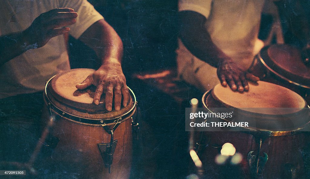 Playing congas