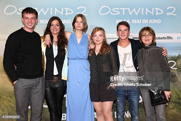 Jannis Niewoehner, Katja von Garnier, Hanna Binke; Amber Bongard, Marvin Linke and Cornelia Froboess during the German premiere of the film 'Ostwind...