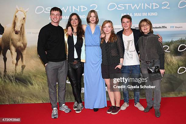 Jannis Niewoehner, Katja von Garnier, Hanna Binke, Amber Bongard, Marvin Linke and Cornelia Froboess during the German premiere of the film 'Ostwind...