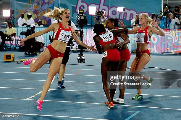 Maggie Vessey, Chanelle Price, Molly Beckwith-Ludlow and Alysia Johnson Montano of the United States celebrate after winning the final of the womens...