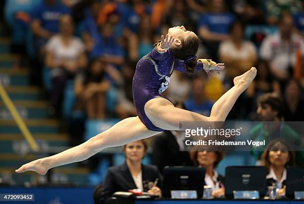 Leah Griesser of Germany competes on the Floor during day two of the Gymnastics World Challenge Cup Brazil 2015 at Ibirapuera Gymnasium on May 3,...