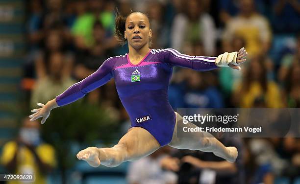 Lorane Dos Santos Oliveira of Brazil competes on the Floor during day two of the Gymnastics World Challenge Cup Brazil 2015 at Ibirapuera Gymnasium...